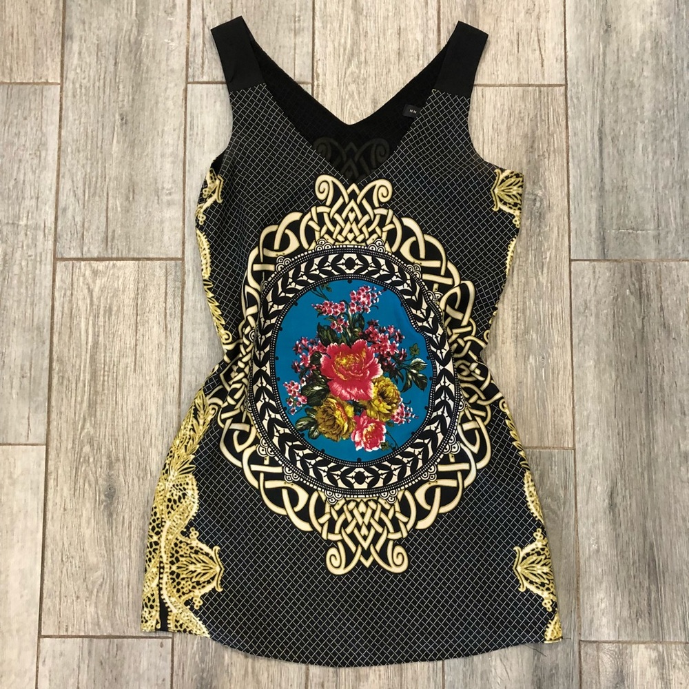 MM Couture Flower Print Tank Shift Dress